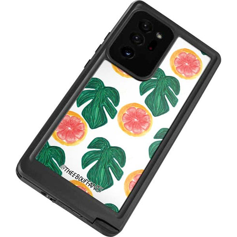 Bouffants and Broken Hearts Tropical Leaves and Citrus Galaxy Note20 Ultra 5G Waterproof Case